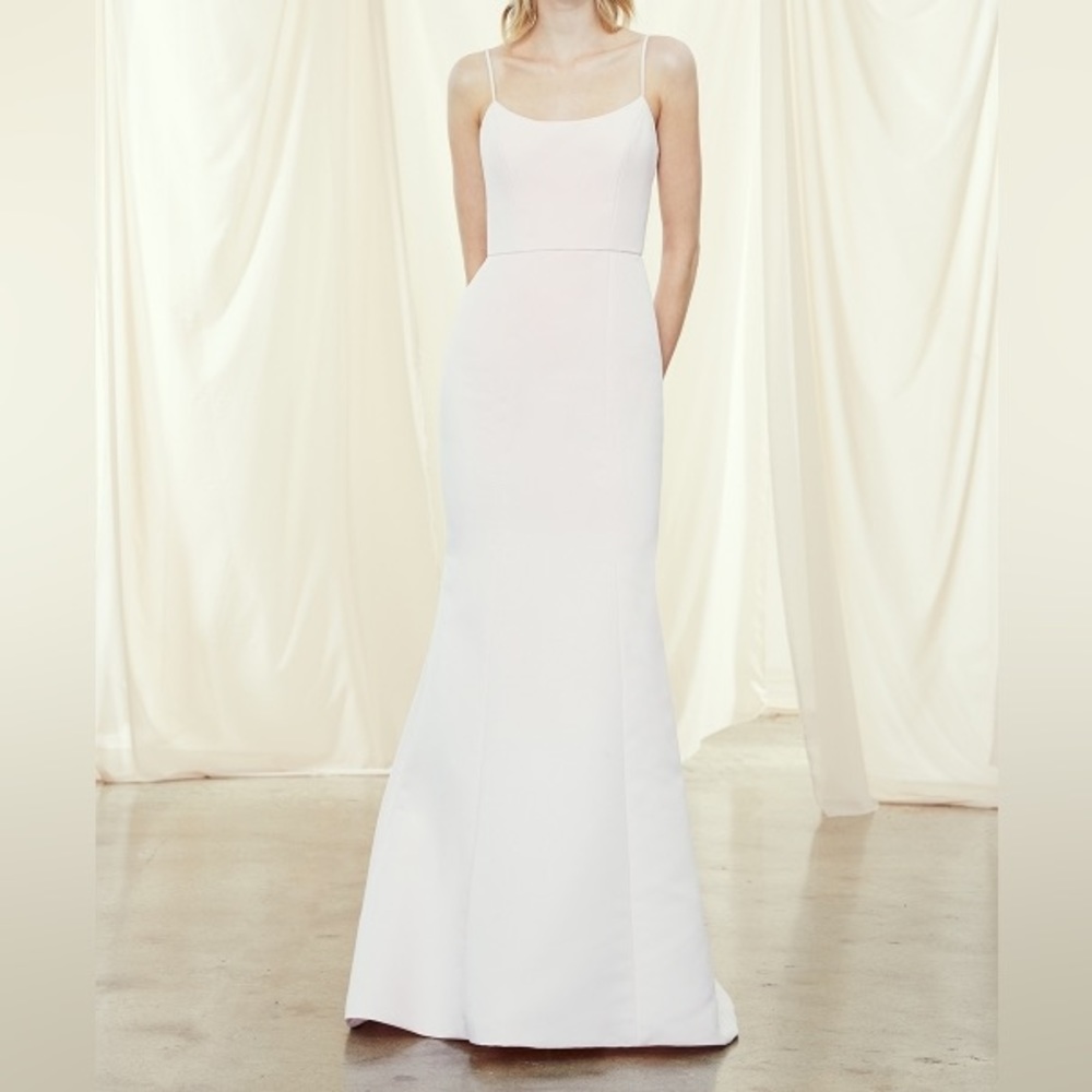 Blush fitted formal gown